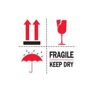 SHPDL4420   Fragile   Keep Dry Labels, 4 x 4 Office 