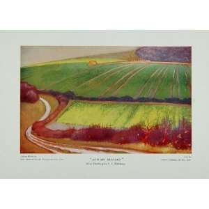  1926 Print Autumn Mustard S. I. Hitchens Farm Field 