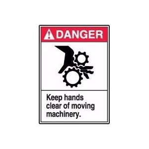 DANGER KEEP HANDS CLEAR OF MOVING MACHINERY (W/GRAPHIC) 14 x 10 Dura 
