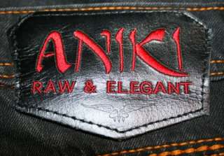 Aniki Raw & Elegant Jeans Mens Size W 38 L 30 black gently used Made 