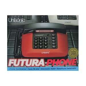  Unisonic 9742 Elegant Unique Style 2 Lines Phone (Red 