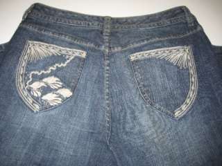 Chicos Platinum Denim Jean Capris Waist 32 Dark Wash  