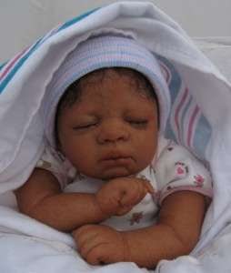 Reborn ethnic biracial AA lifelike realistic sleeping preemie baby 