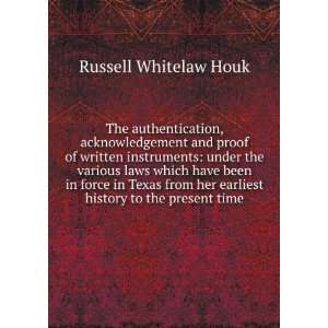   her earliest history to the present time Russell Whitelaw Houk Books