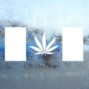  Canada Flag Pot Leaf Marijuana White Decal Window White 