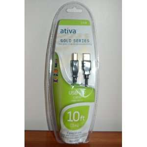  ativa Gold Series usb 2.0 Cable 10 ft (3m) Electronics