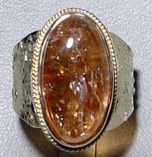 Natural Imperial Topaz 21.18ct 14kt Gold Ring  
