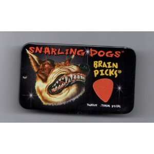  Snarling Dogs Brain Guitar Picks and Tin Box 1 Dozen .73mm 