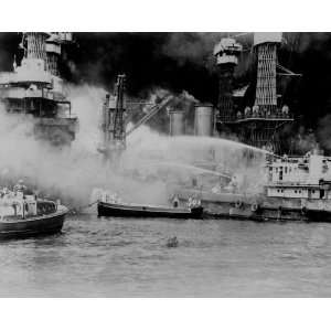   Burning During the Pearl Harbor Attack Circa 1941 (C) 