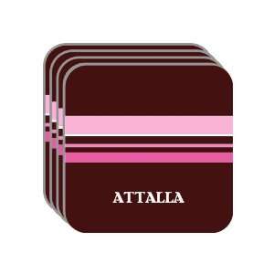 Personal Name Gift   ATTALLA Set of 4 Mini Mousepad Coasters (pink 