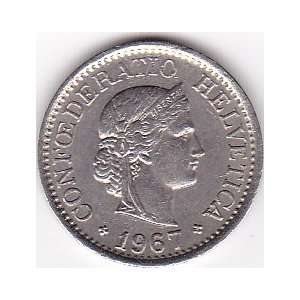  1967 Switzerland 10 Rappen Coin 