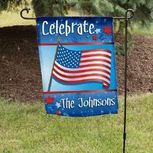  July 4th Celebration Personalized Garden Flag Patio, Lawn 