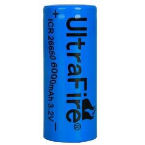  Ultrafire Icr26650 6000mah 3.2v Lithium Battery