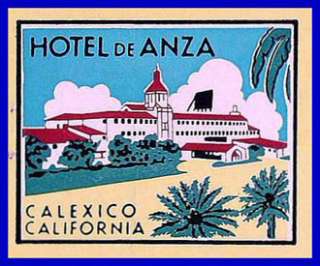 1940s Hotel de Anza Matchcover  Calexico CA  