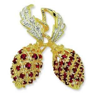 Jacqueline Kennedys Berry Pin/Rhodium Plated Mixed Metal