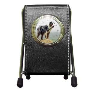 Australian Shepherd Pen Holder Desk Clock