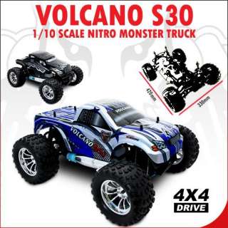 RED CAT *Volcano S30 1/10 Scale *Nitro Monster Truck  
