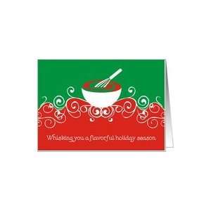   baking cooking mixing bowl with whisk favorful Christmas holiday card