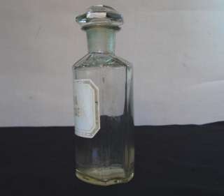 19C. APOTHECARY PHARMACY CRYSTAL GLASS BOTTLE   COCAE  