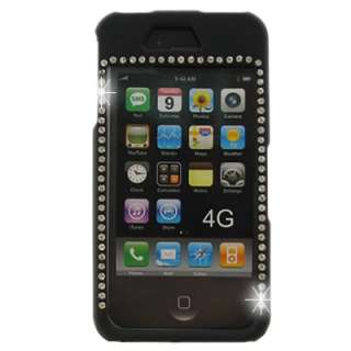 Black Hard Bling Cover Case For Apple iPod Touch 4 4G  
