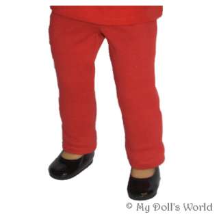 APPLE RED PANTS FIT AMERICAN GIRL DOLL EMILY~LINDSEY  
