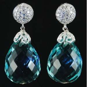  Tzen True Blue Crystal Quartz Earrings Tzen Jewelry 