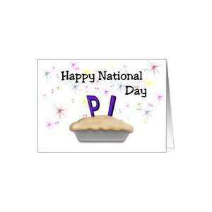  Happy PI Day   PI in a pie, 3.14 fireworks Card Health 