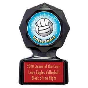   Black Ice Trophies HD Custom Volleyball MYLAR/RED METAL PLATE 5 TROPHY