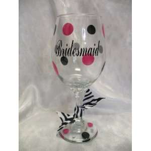 Custom Bridesmaid Wine Glass 