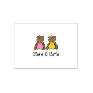  Two Girl Bears Folded Notecard