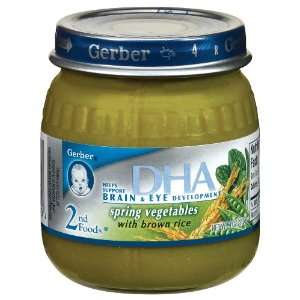 Gerber 2nd Foods Purees with DHA Spring Vegetable etables with Brown 