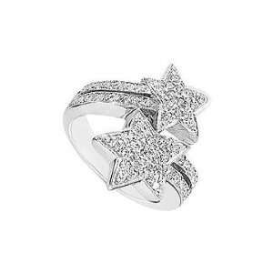   Star Ring  14K White Gold   1.00 CT Diamonds   Ring Size Jewelry