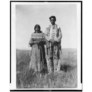  Joe Russell,Piegan Indian man,woman,open prairie,Montana 