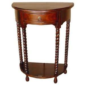 Demilune Table   Twisted Legs (Mahogany) (23l x 12w x 31h)  