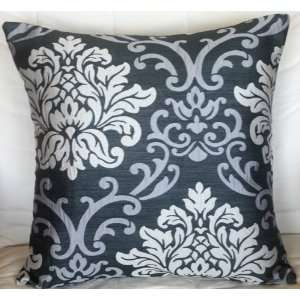  Two (A Pair) Jacquard Cushion Pillow Cover 17 18  Silver 