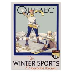  Canadian Pacific Quebec Ski Giclee Poster Print, 24x32 