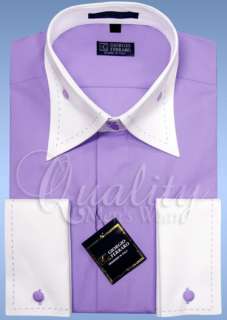   Ferraro Lavender 18 38/39 High Collar Clubbin’ Mens Dress Shirt