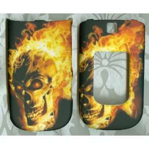nokia 6350 AT&T 3G rubberized phone cover case fire skull
