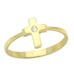   Baby Ring Cross Yellow Gold Ring Size 2 To 3 For Baby, Kids And Teens