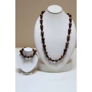   Brown Turquoise Beads with Bronzite Beads 