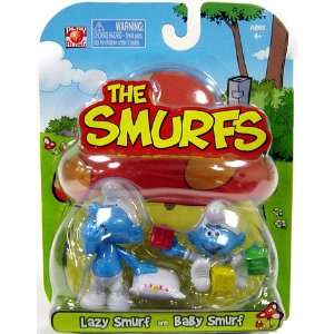   Articulated Mini Figure 2 Pack Lazy Smurf and Baby Smurf Toys & Games