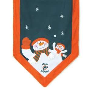  6 NFL Miami Dolphins Snowman Christmas Table Runner