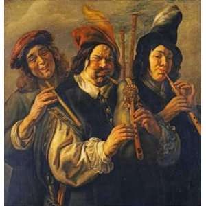  Three Musicians Jacob Jordaens. 13.63 inches by 14.00 