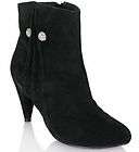 twiggy LONDON Genuine Suede Ankle Boot with Jewels bla