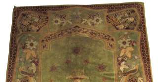HUGE  Art Nouveau RUG Important Mohair Textile Panel Birds Passion 