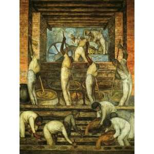   Made Oil Reproduction   Diego Rivera   32 x 42 inches   The Sugar Mill
