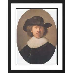 Rembrandt 28x36 Framed and Double Matted Self portrait  