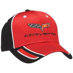  C6 Corvette Black with Red Mesh Hat Automotive