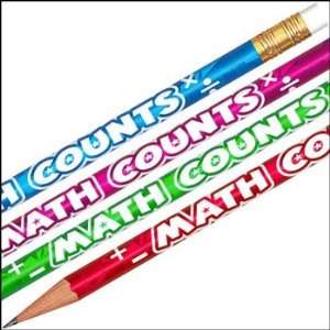  Foil Math Counts Pencils   144 per set