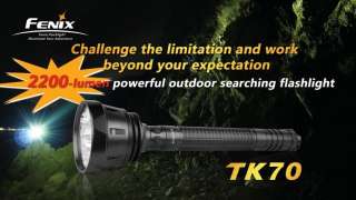 New Fenix TK70 Cree LED 2200 Lumens Waterproof Flashlight w/ NiMH Batt 